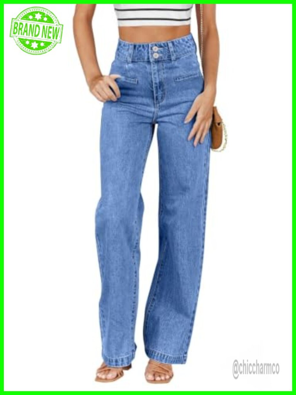 High Waisted Straight Leg Stretchy Jeans Tummy Control Denim Pants
